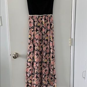 Strapless floral dress